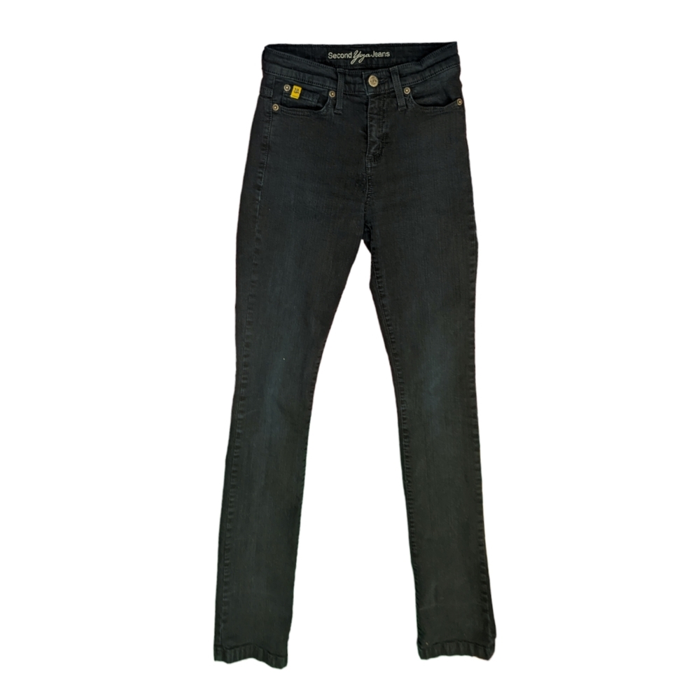 3/$25 Second Yoga Jeans Black Slim Jeans Size 24x32 🇨🇦Made in Canada🇨🇦